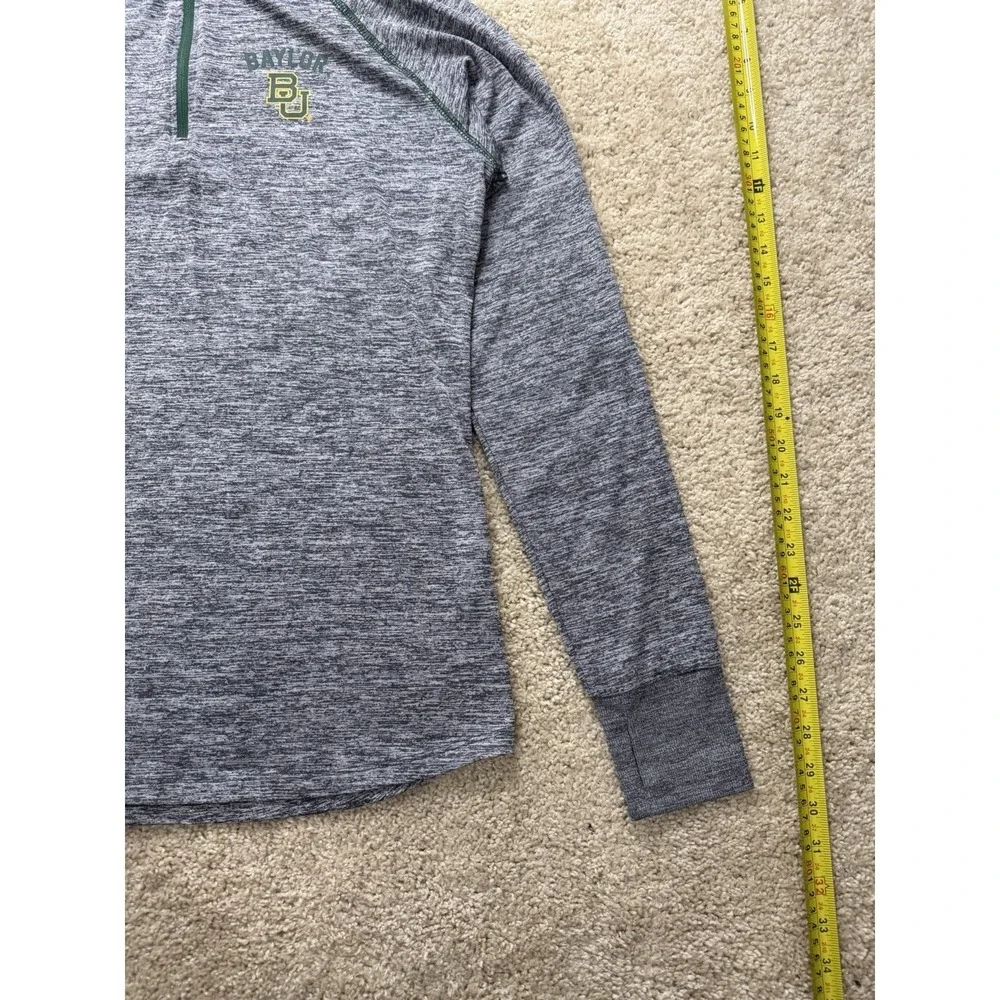 Women's Colosseum Baylor Bears Bikram Lightweight Marled Gray Quarter Zip Size L